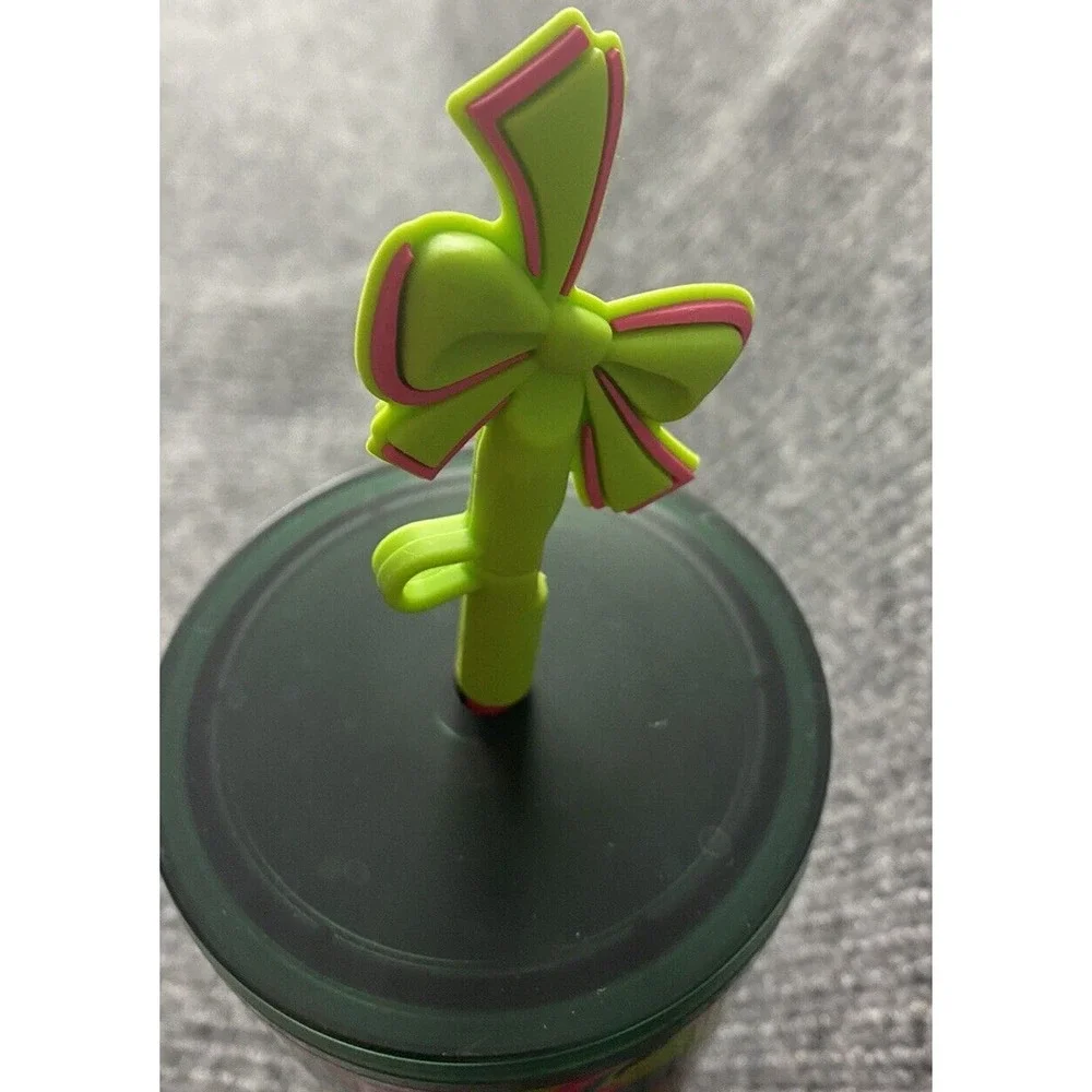Starbucks 2023 Tumbler Holidays Christmas‎ Silicone Bow Straw Topper 24oz Venti